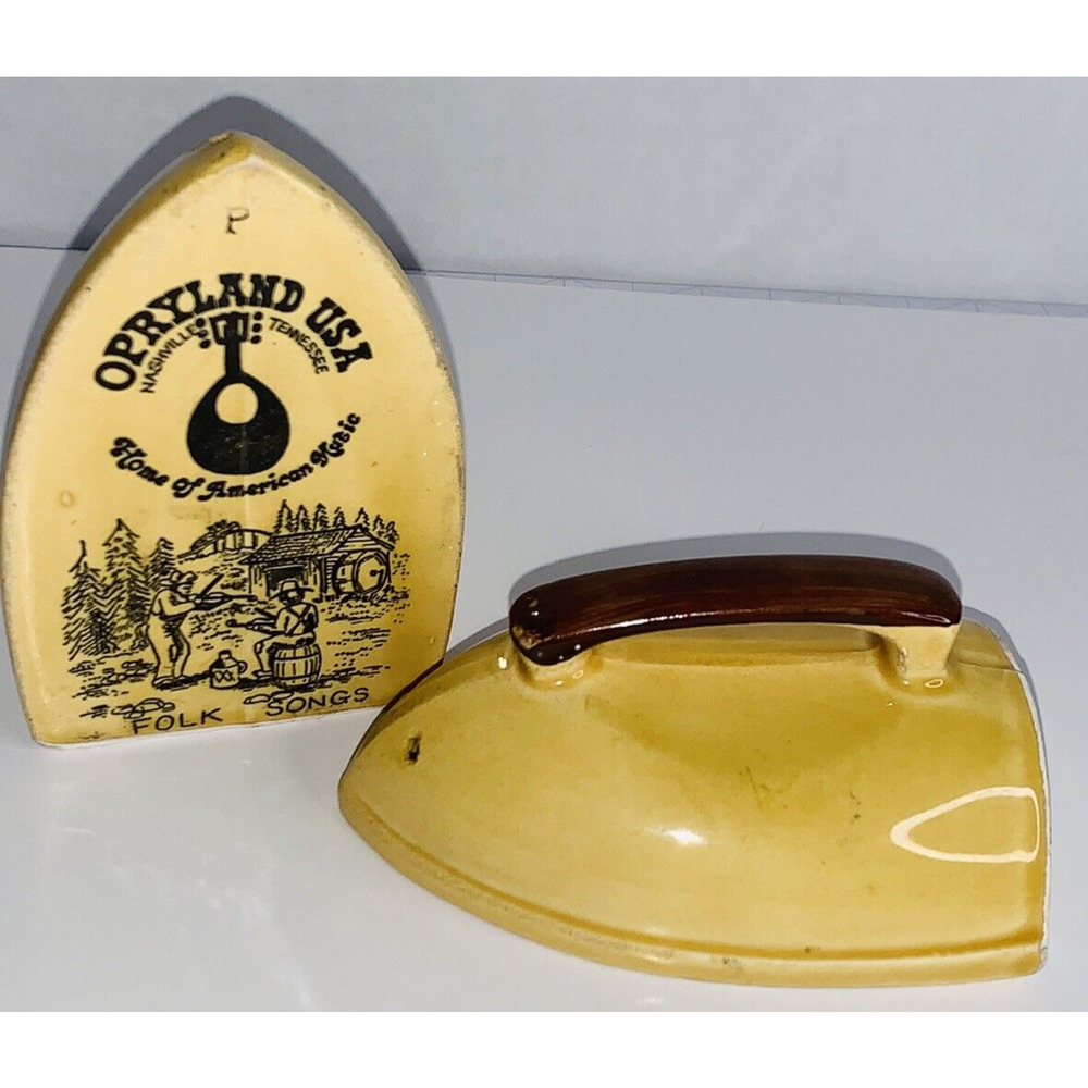 Salt Pepper Shakers Clothes Irons Souvenirs Nashville TN Opryland USA Japan GUC